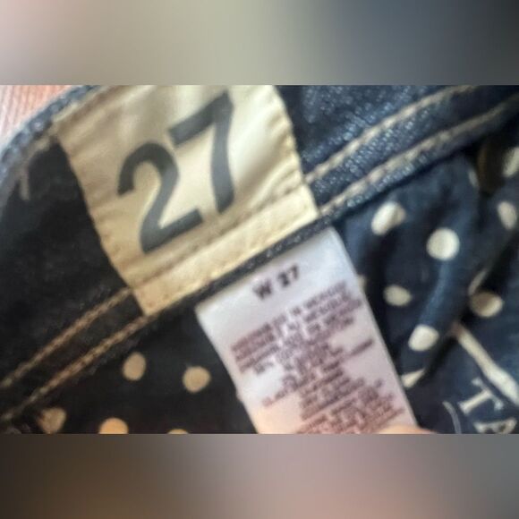 Taverniti So Russell 18” Jeans Size 27 Zippered Back Pockets Dark Wash Embroidrd - Picture 9 of 10